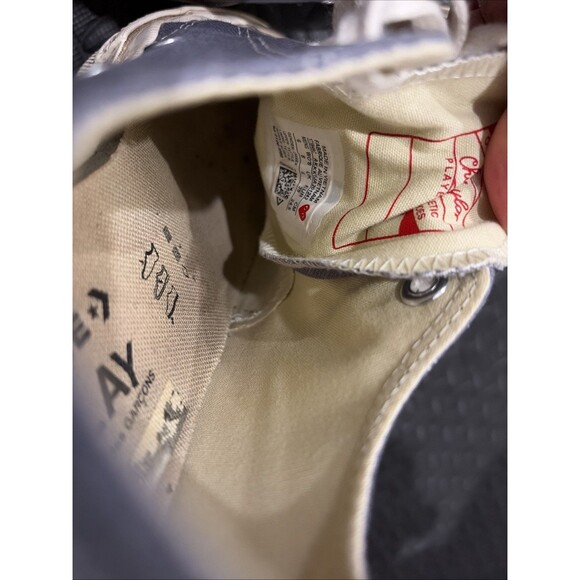 Rare Grey Comme des Garcons Converse Low Chuck Taylor Men Sz 6/Women Sz 8 - Picture 6 of 6